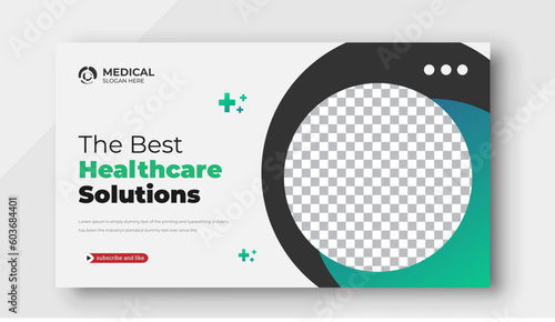 Creative medical healthcare YouTube thumbnail and web banner template 