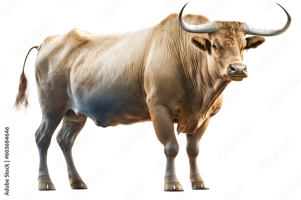 bull on a transparant background, PNG, Generative Ai bull on a transparant background, PNG, Generative Ai