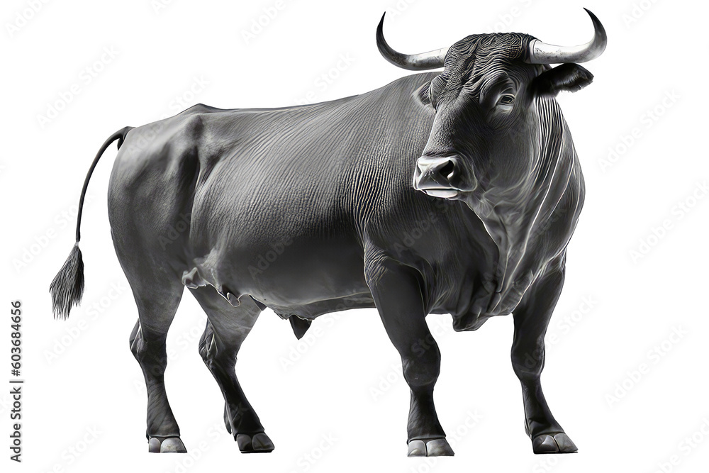 bull on a transparant background, PNG, Generative Ai bull on a transparant background, PNG, Generative Ai