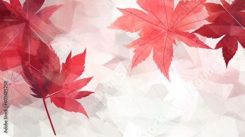 Geometric Canadian Maple Leaf, Canada Day Abstract background, Generative AI 