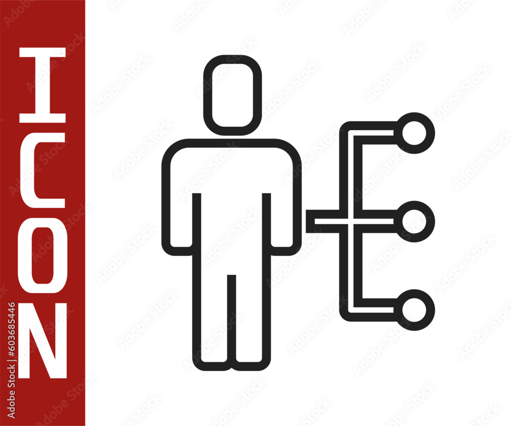 Black line User of man in business suit icon isolated on white background. Business avatar symbol user profile icon. Male user sign. Vector Black line User of man in business suit icon isolated on white background. Business avatar symbol user profile icon. Male user sign. Vector