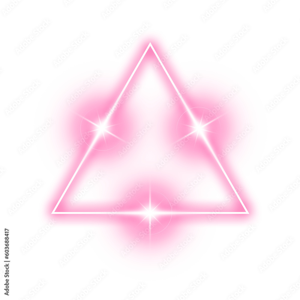 pink triangle frame line light neon sparkle