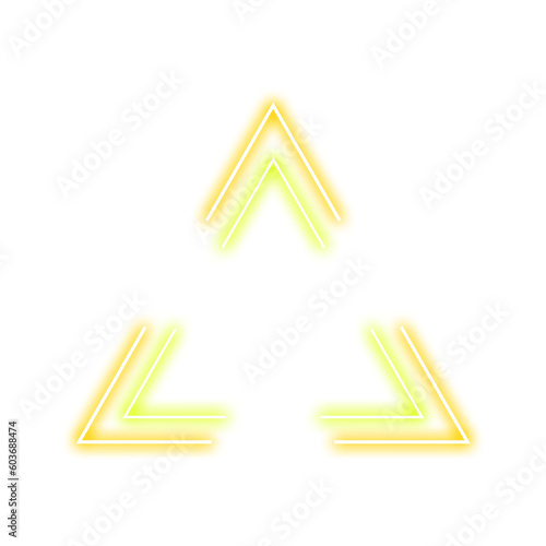 yellow triangle frame line light neon