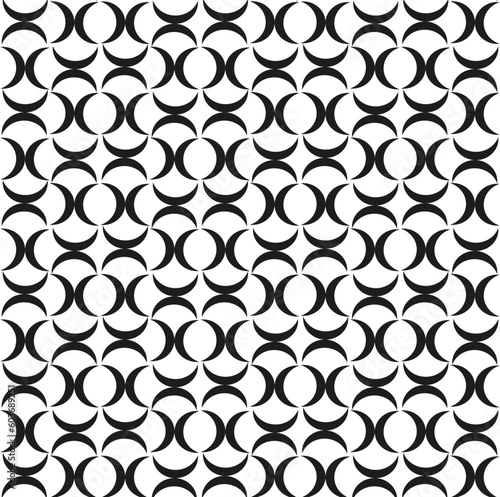 Seamless vector geometric texture in the form of black curved lines on a white background