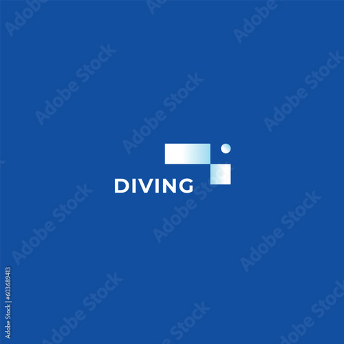 Diving School logo template. A clean, modern, and high-quality design logo vector design. Editable and customize template logo