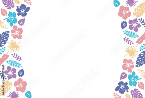 シンプルな南国植物の鮮やかフレーム