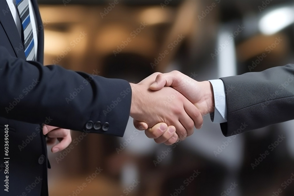 handshake between two businessmen. Generative AI