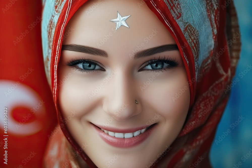A woman with a star on her forehead A woman with a star on her forehead