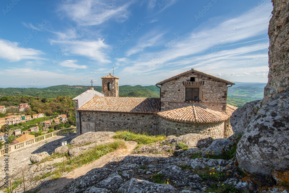 
Tolfa, Italy - important for centuries due to its large deposits of alunide, Tolfa is one of the most picturesque villages in Central Italy. Here's the sanctuary of Madonna della Rocca 