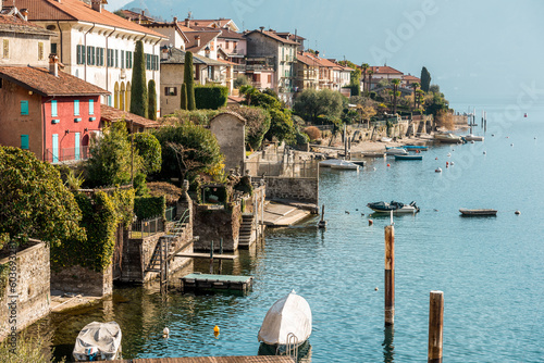 Lake Como, Italy - 01 29 2023: Unique view from Lake Como