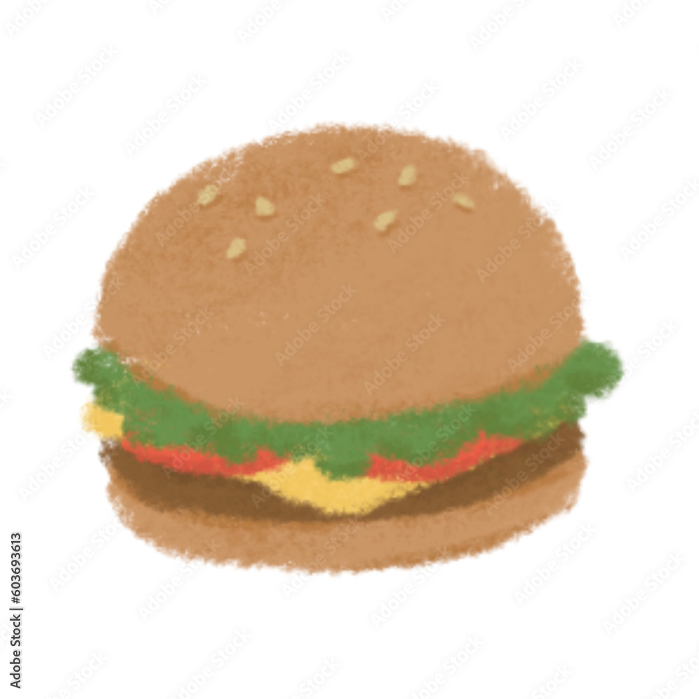 Cute Hamburger Colored Pencil Cute Hamburger Colored Pencil