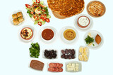 Traditional Turkish cuisine. Various dishes, soups and snacks.