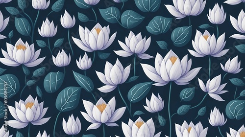 Lotus pattern illustration  generative Ai art