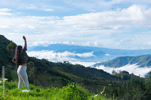 person in the mountains