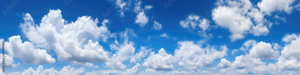 Beautiful blue sky cloudsfor background. Panorama of sky. Generative AI Beautiful blue sky cloudsfor background. Panorama of sky. Generative AI