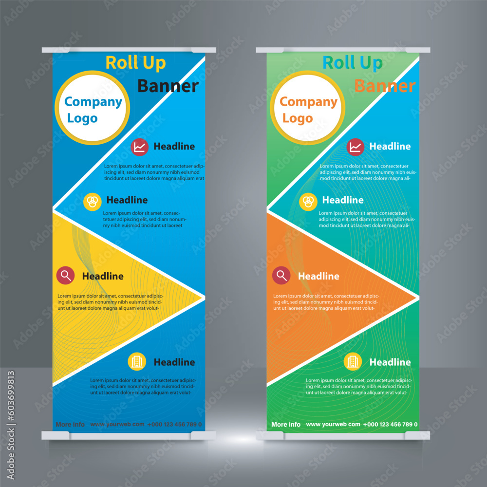 abstract corporate rollup banner design vector illustration template 