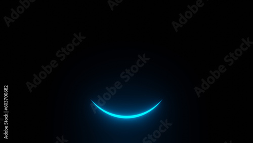 Smile blue creepy black background render 2d