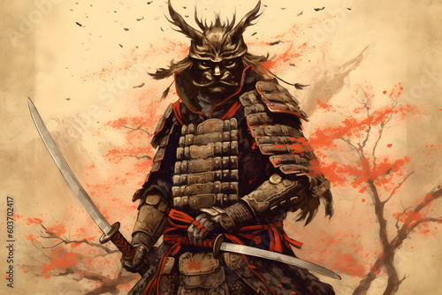                             samurai  samurai  illustration Generative AI