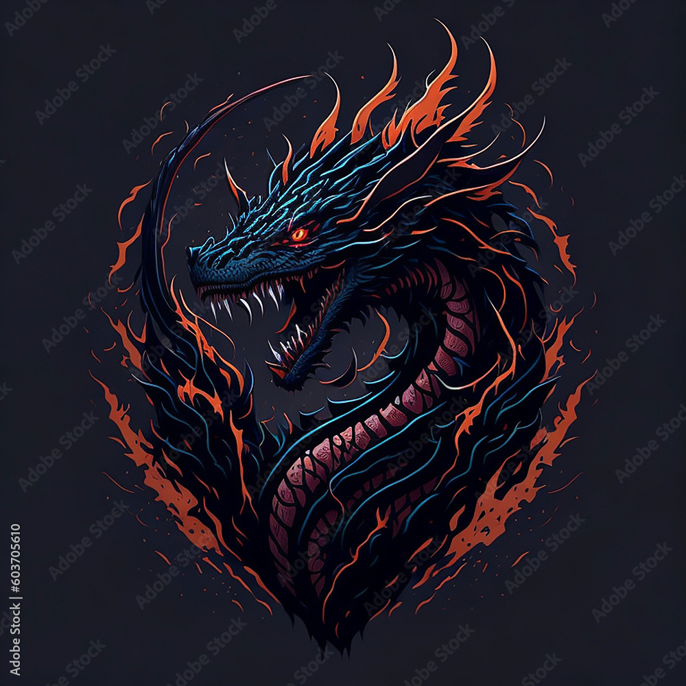 illustraction of dragon, JAPANESE ray detailed design for streetwear and urban style t-shirts design, hoodies, etc Pro Vector illustraction of dragon, JAPANESE ray detailed design for streetwear and urban style t-shirts design, hoodies, etc Pro Vector