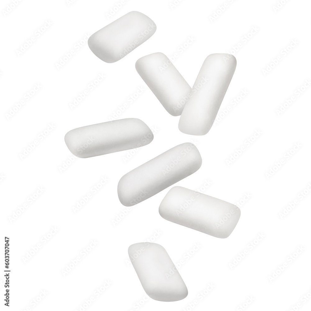Flying chewing gums cut out Flying chewing gums cut out
