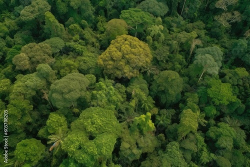 Aerial Shot of Dense Rainforest - AI Generated