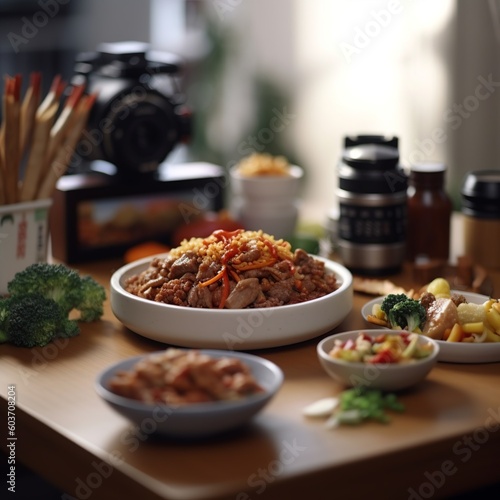 Generative AI landscape Bulgogi Cinematic Editorial Photography food