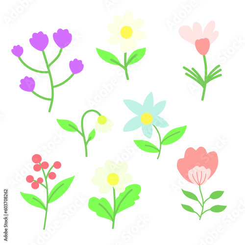 Wallpaper Mural set of illustration vector Graphic flower flat design for element design Torontodigital.ca