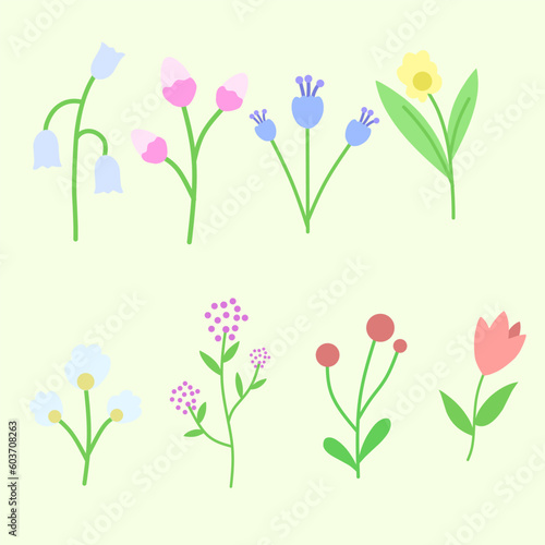 set of illustration vector Graphic flower flat design for element design