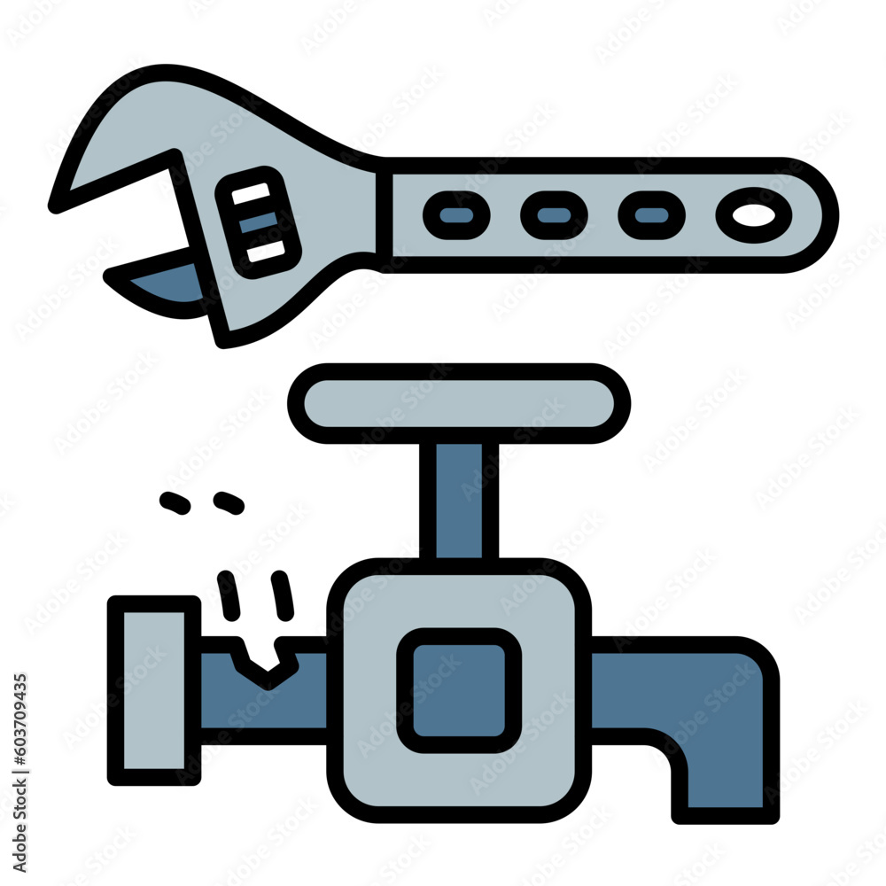 Plumbing Line Color Icon Plumbing Line Color Icon