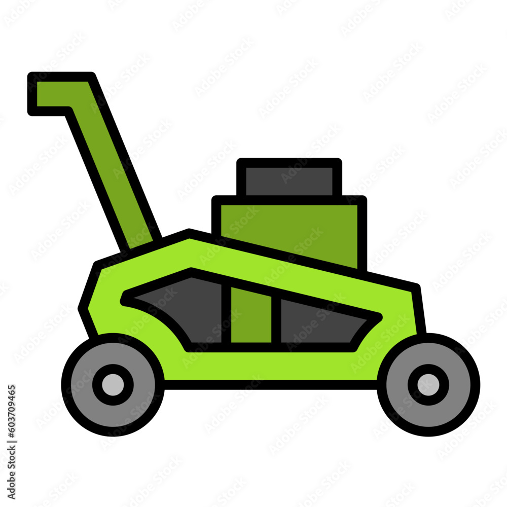 Lawn Mower Line Color Icon Lawn Mower Line Color Icon