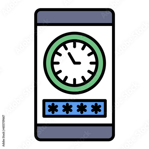 Access Time Line Color Icon