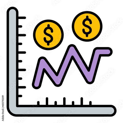 Fluctuate Line Color Icon