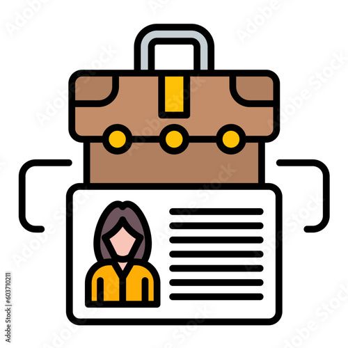 License to work Line Color Icon