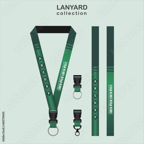 Green Lanyard Template Set for All Company