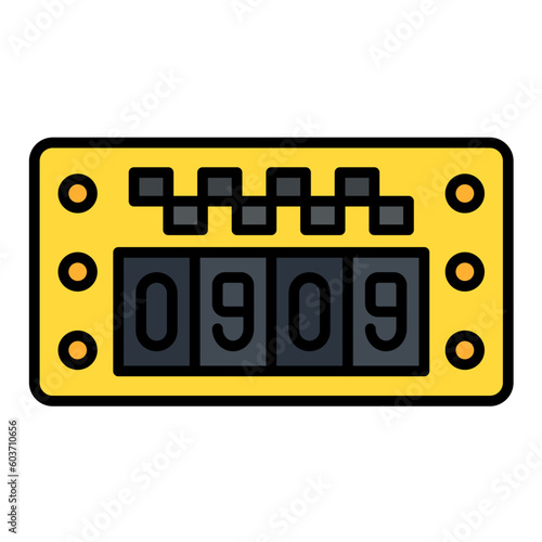 Taxi Meter Line Color Icon