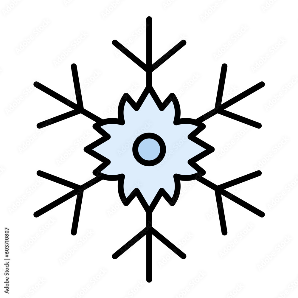 Snowflake Line Color Icon Snowflake Line Color Icon