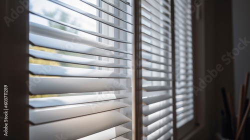 wooden blind window sunshade interior design detail concept,image ai generate