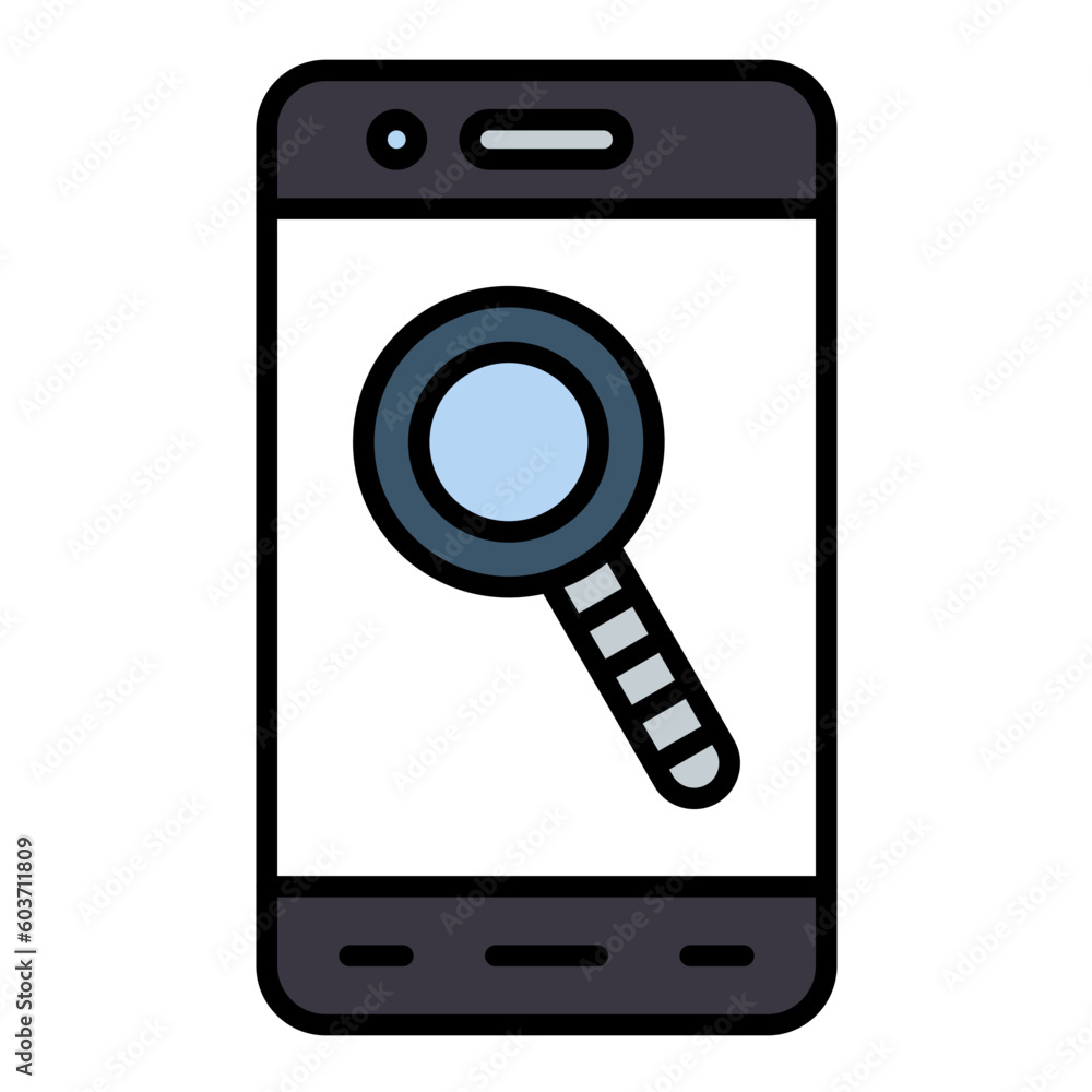 Mobile Research Line Color Icon Mobile Research Line Color Icon