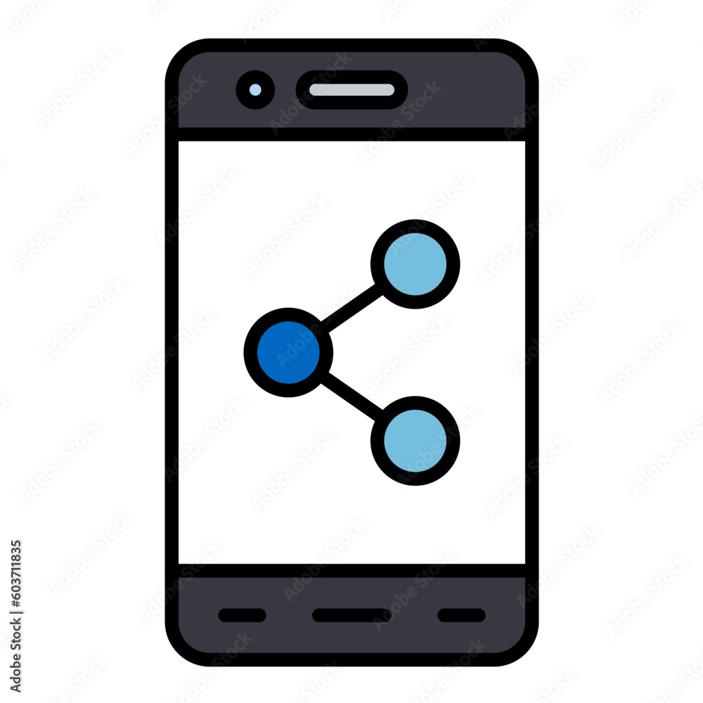 Mobile Share Line Color Icon Mobile Share Line Color Icon