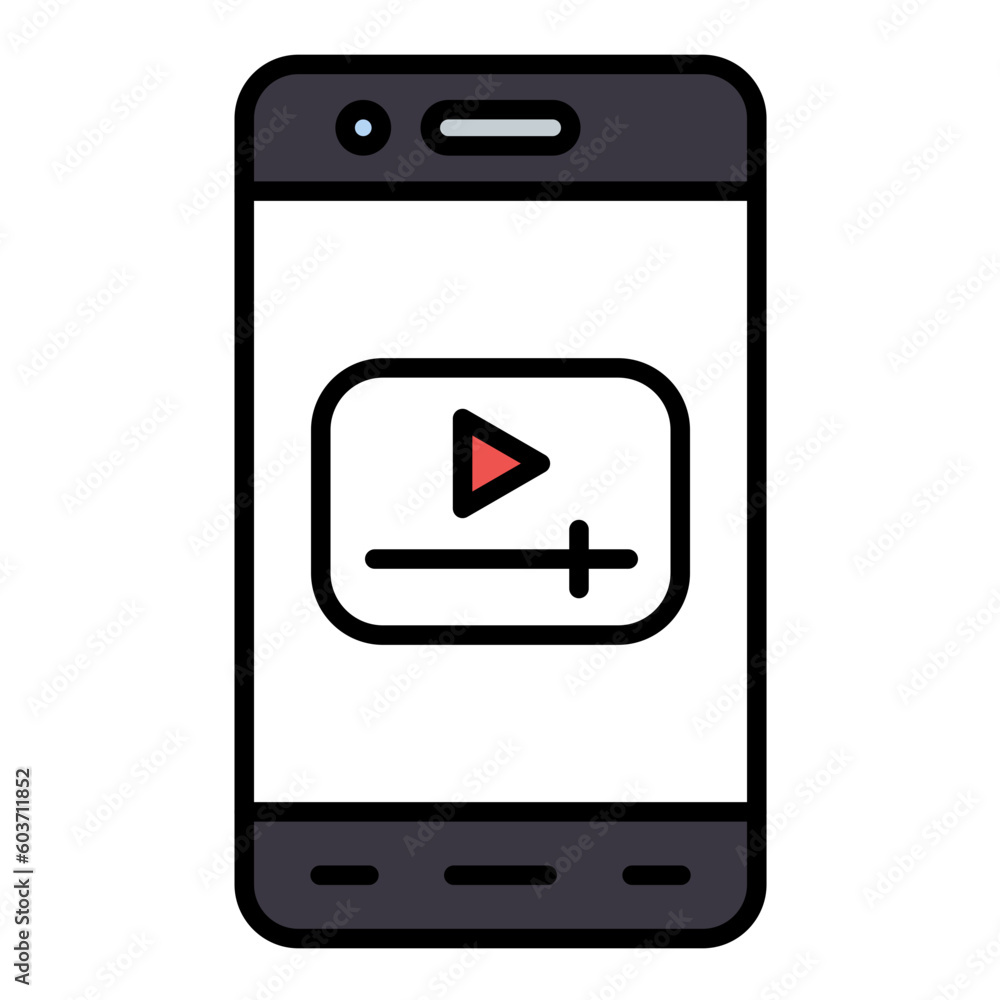 Mobile Video Line Color Icon Mobile Video Line Color Icon