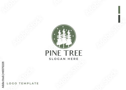 Pine Tree Logo Template. Symbol for Business branding Identity