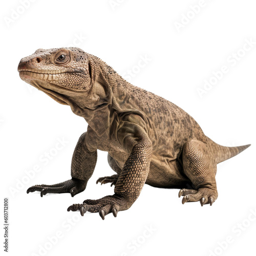 animal Komodo sitting on a transparent background, Generative ai 