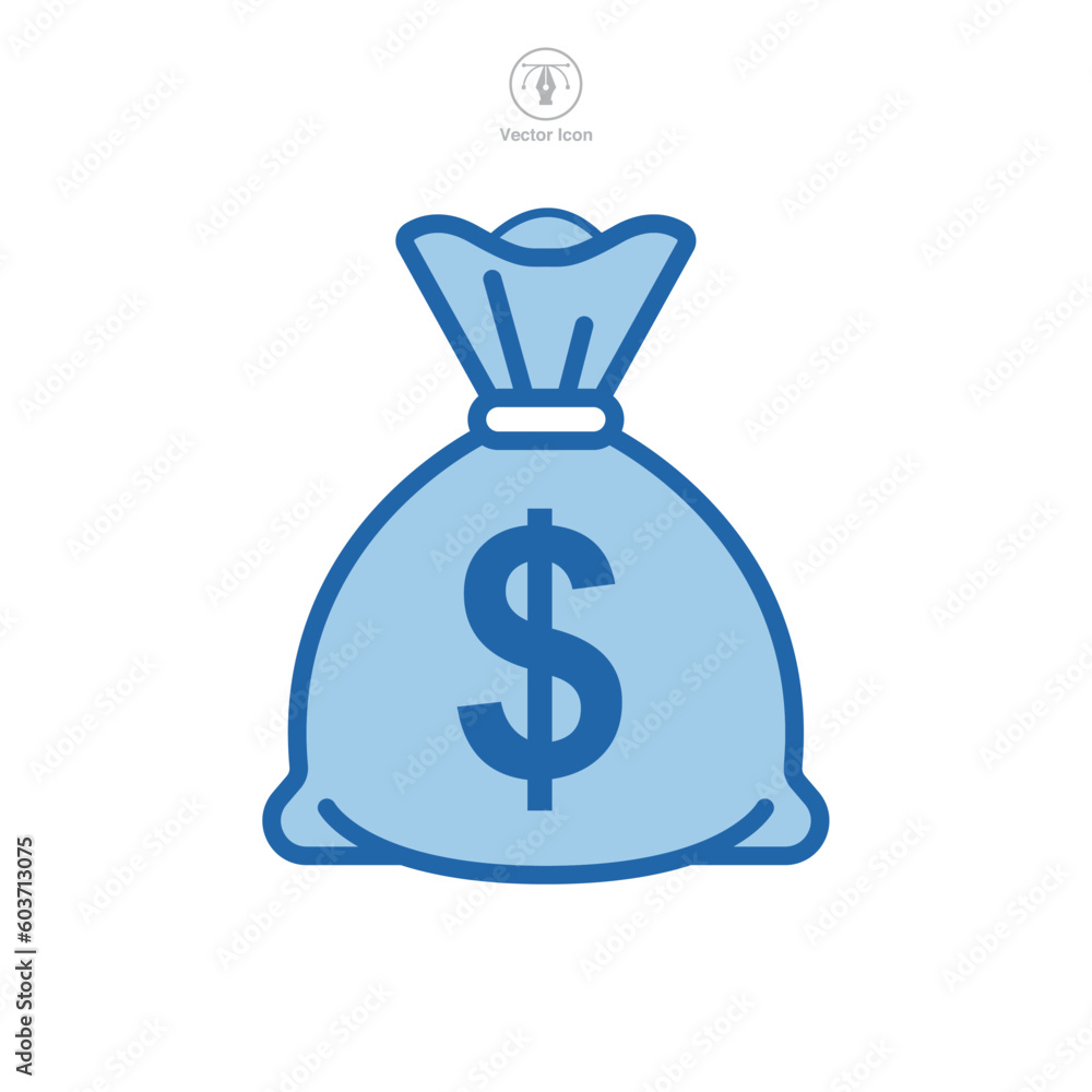 money bag icon symbol template for graphic and web design collection logo vector illustration
