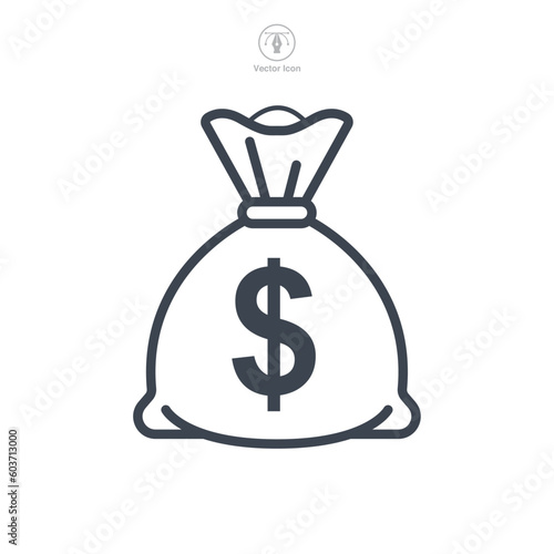 money bag icon symbol template for graphic and web design collection logo vector illustration