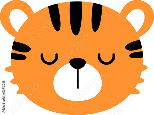 Cute tiger animal face, International Tiger Day © Ankochan Studio