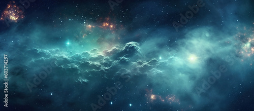 Canvastavla Science fiction nebula background. AI Generated Image