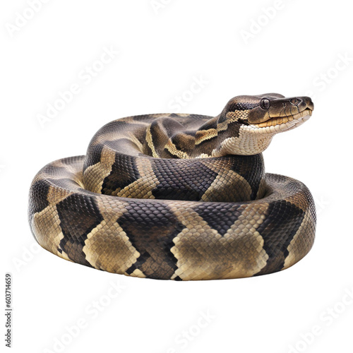 animal anaconda sitting isolated on a transparent background, Generative ai 