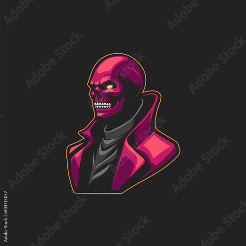 dark vibes skull mascot. esport logo design