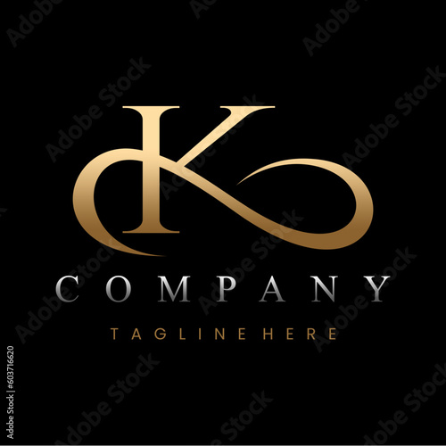 Golden Luxury Letter K Logo Design