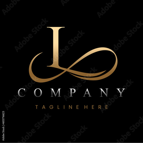 Golden Luxury Letter L Logo Design